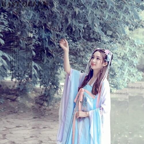 Wholesale Chinese folk dance national dance costume brocade womens classical hanfu costume cosplay clothing AA2555 YQ