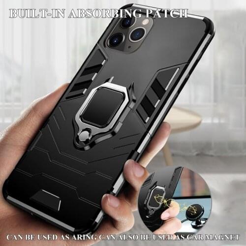 Shockproof Armor Cases For iPhone 12 11 Pro Max XS Max Ring Stand Hard PC Phone Cover For iPhone XR XS X 8 7 6 Plus Bumper Cases