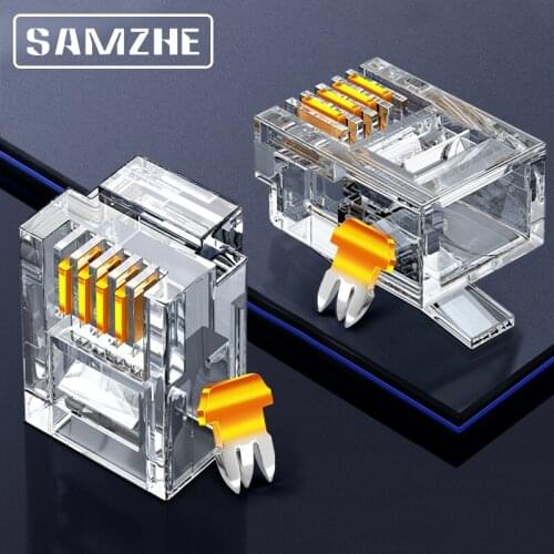 SAMZHE RJ-11 6P6C / 6P4C / 4P4C Modular Plug Telephone Phone ConnectorRJ 11 Crystal Head