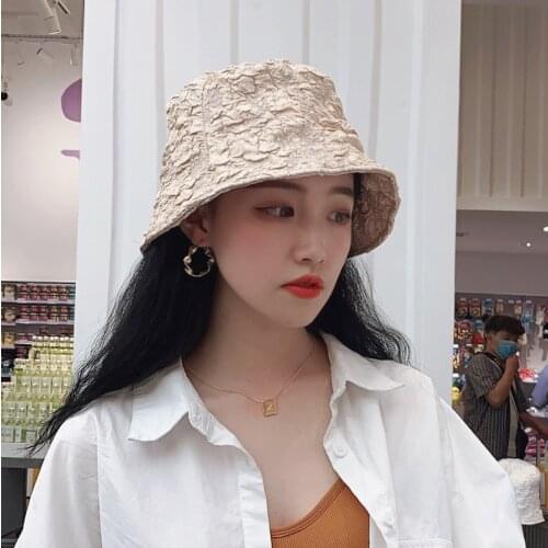 New Korea Hat For WOMEN Soft Pleated Lace Wide Brim Sun Hats Floppy Summer Hat Dress Lace Ladies Cap Gorros