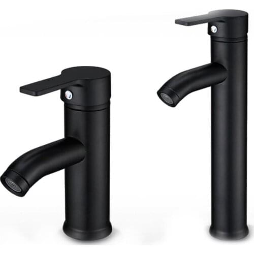 Mayitr Single Handle Bathroom Basin Faucets Cold/Hot Mixer Basin Sink Tap Black Water Kitchen Faucet Bathroom Accessories