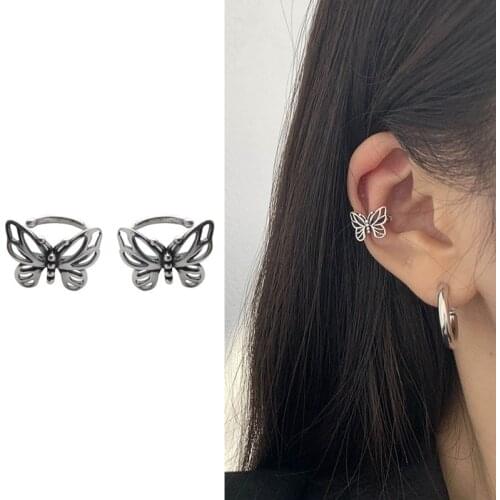 Vintage Hollow Butterfly Earrings For Women Girls Cute 2021 New Fashion Fake Piercing Ear Clips Women Earring Fashion Jewelry