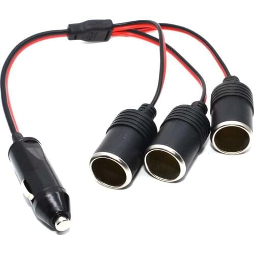 1 to 3 Car Cigarette Lighter DC 12V 24V Power Charger Three-Way Female Socket Plug Connector Adapter Socket Splitter Adapter