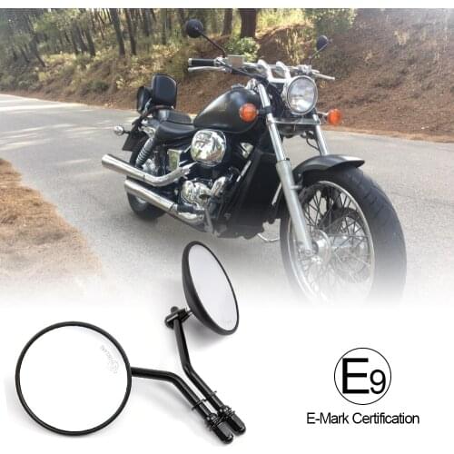 Black/Chrome Cafe Racer Retro Motorcycle Modified Coffee Climb High Quality Rearview Mirror Round Mirrors For CB400 CB1300