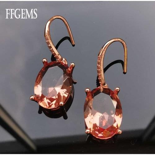 FFGem Big Stone Oval 10*12mm Zultanite Earring 925 Silver Sterling Diaspore Stone Color Change Fine Jewelry For Women Party Gift