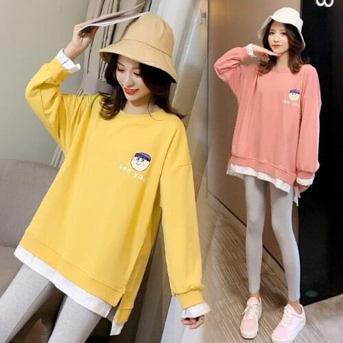 Women Maternity Sweatshirt Funny Cartoon Pregnancy Mother Loose Pullover Tops Autumn Winter Long Sleeve Maternity Sweatshirt