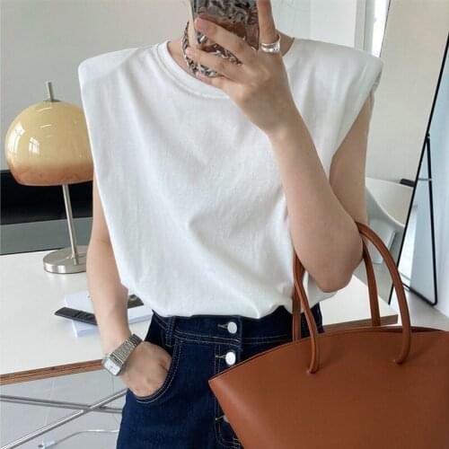2021 New Summer High Quality Women Vest Loose Fashion Ladies Gilet Casual Elegant Solid Color Cotton Female Waistvest T317