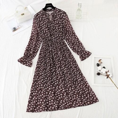 2021 Spring Women Floral Printed Long Dresses Elegant Long Sleeve Boho Maxi Vestidos Femme Casual Bohemion Women Dress