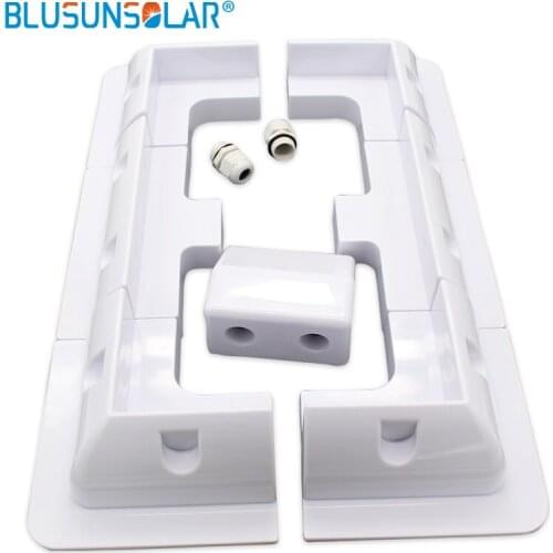 1SET(7 pcs) Full Set white ABS Solar Panel Mounting Brackets with Cable Gland and Side Bracket for Roof/Vans/Boats/Sheds