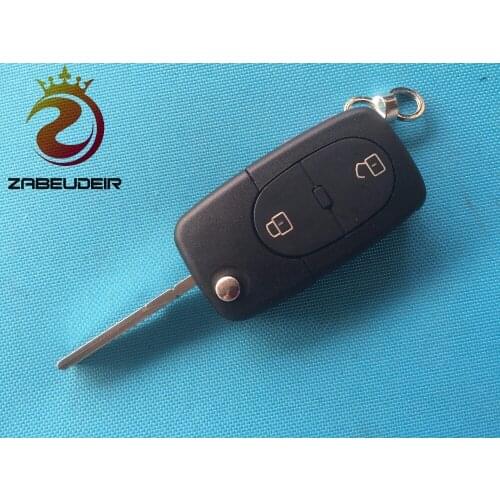 1pcs of new replacement folding key case blade For vvw key 2+1 3 button btns remote key shell blank fits 2032 battery NO LOGO