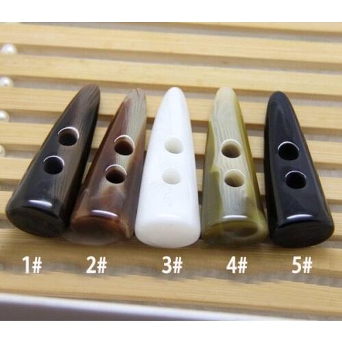 10Pcs/lot Height 5cm New high-grade resin black white brown horn button coat button sweater coat decorative button C073