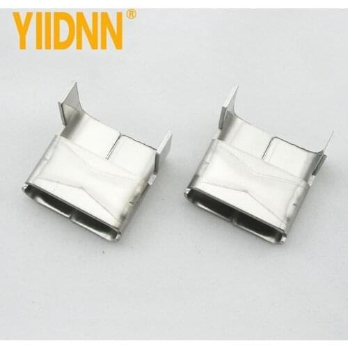 100pcs Steel Buckle 316 Stainless Steel LX Type Buckle Wing Seals Silver Tone