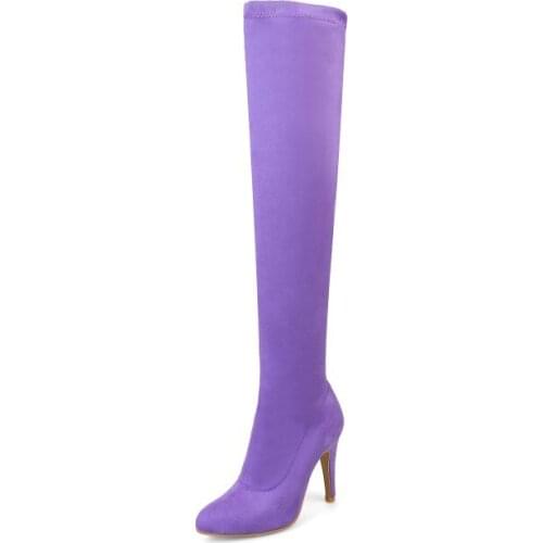 17 fine with high heel boots in the fall and winter fashion pointed to the super small size 32 1129-48 knee-high boots