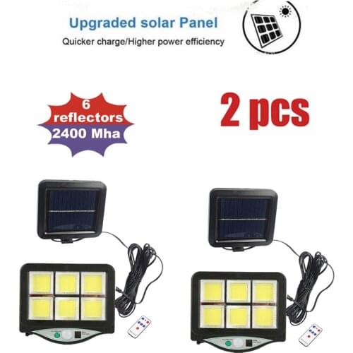 2pcs seperable 120 LED Solar Power PIR Motion Sensor Flood Wall Light Waterproof Outdoor Indoor Garden Security Solar Lamp With