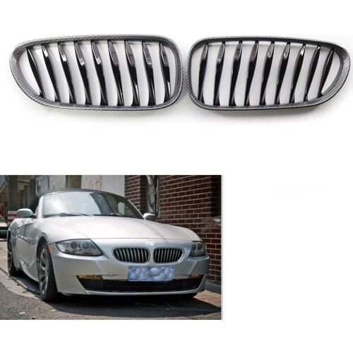 2X Carbon Fiber Sporty Grille Fit For BMW E85 E86 Z4 03-07 ABS Cool & Elegant