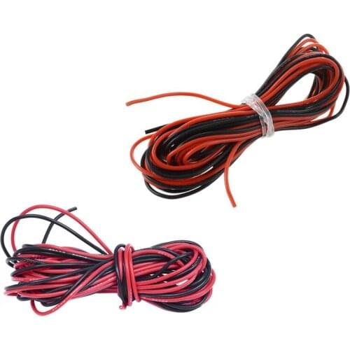 2X 26 Gauge & 24 Gauge Awg Silicone Rubber Wire Cable Red Black Flexible (2Set)