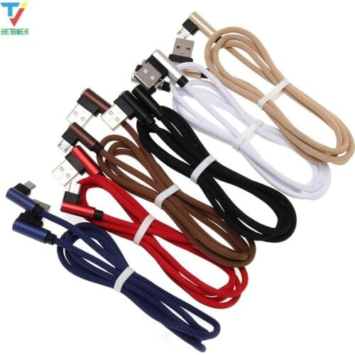 300pcs/lot High quality L-shaped cloth Braided Fabric Cloth Type-C Micro usb 5pin 8pin USB Data Cable for iphone xiaomi cheap