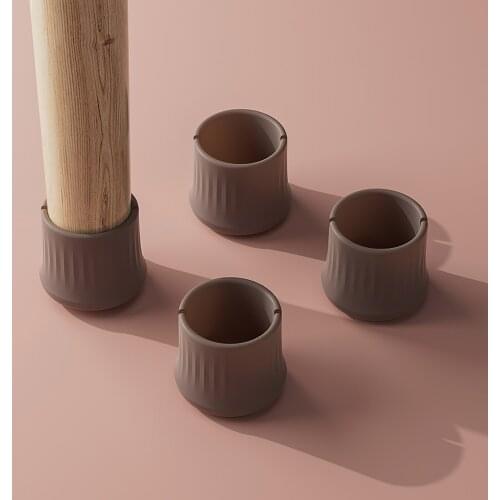 4pcs Silicone Chair Leg Caps Non-slip Table Foot Dust Cover Floor Chair Leg Protector Bump Texture Pad Pipe Plugs Furniture Feet