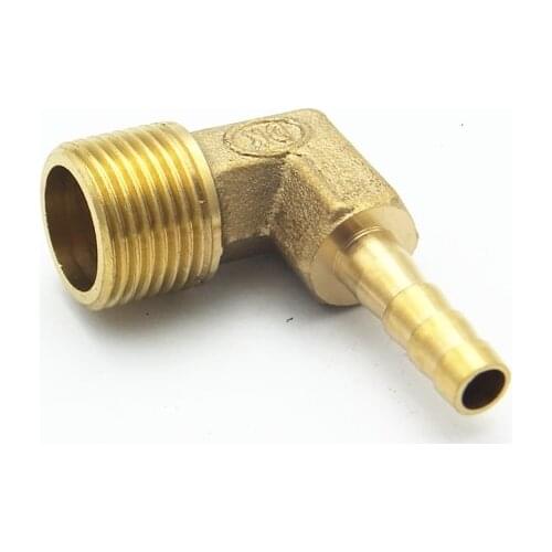 6/8/10/12/14/16mm Hose Barb x 3/8" BSP Male Thread Brass Elbow Pipe Fitting Coupler Connector Adapter