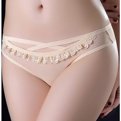 6pcs/lot Teenage Girl Thongs Women Underwear Panties Sexy Ruffles Tangas Hollow Female Erotic Lingerie Sexy Culotte XXS-L5011P6