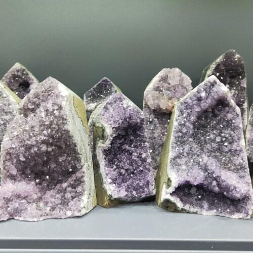 700-900g Natural stone amethyst geode crystal quartz cluster Raw stone mineral home decor display variety of color crystals