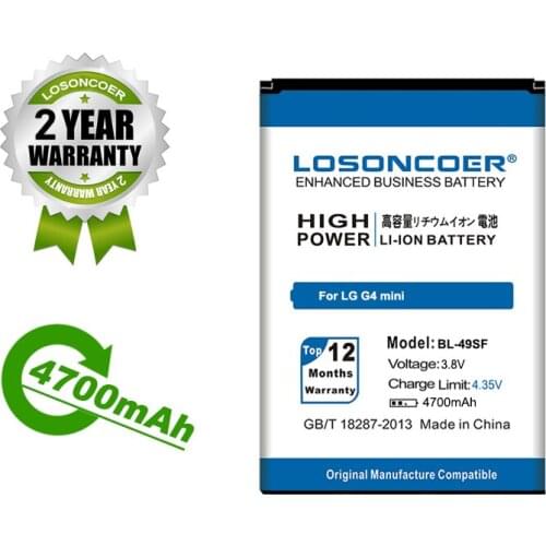 LOSONCOER Battery 4700mAh BL-49SF For LG G4 Beat G4C G4s G4 mini H735T H735TR H515 H525N H731 H734 H735 H735L H736 H736P