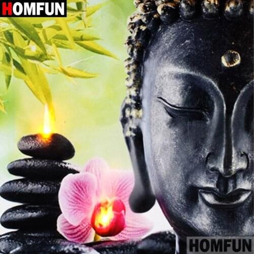 HOMFUN 5D DIY Diamond Painting Full Square/Round Drill "Religious Buddha" 3D Embroidery Cross Stitch gift Home Decor A02380