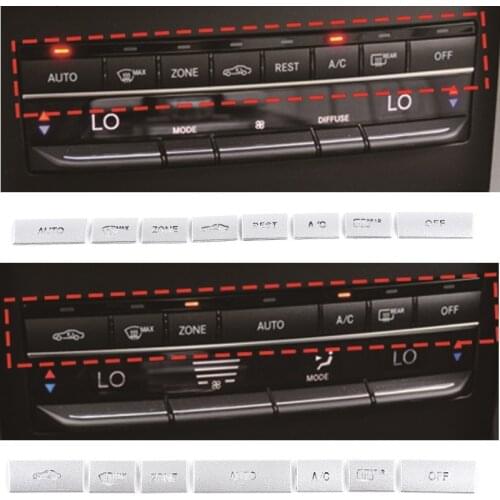 Aluminum Car Air conditioner switch button air conditioner button sticker For Mercedes Benz E Class W212 2010-15 Car Accessories