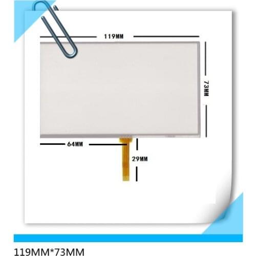 Free shipping new 5 inch 4-wire resistive 119*73 compatible Navigator XWT938 touch screen Panel 119mm*73mm GLASS on LCD display