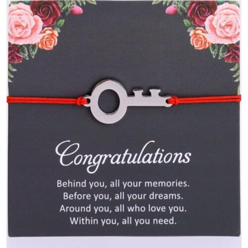 Key Senior Graduate Graduation Arrow Rudder Stainless Steel Charm Bracelets Women Men Unisex Adjustable Jewelry Drop Shipping