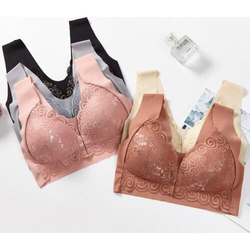 Steel-free ring bra buckled beauty back together adjusted collection pair of sexy lace large size bra thin