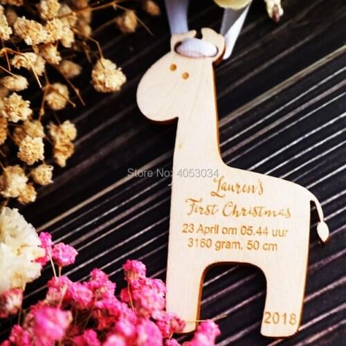 Baby Giraffe Custom Babys First Christmas Ornament