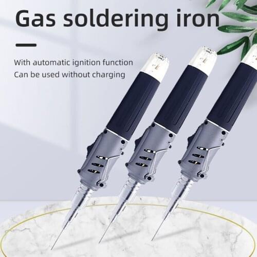 Gas Soldering Iron Multifunctional Auto-ignition Adjustable Flame Butane Iron with Hot Air Gun Flamethrower 10-In-1