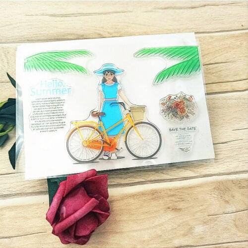 Hot selling bicycle transparent clear stamp / silicone seal roller stamp DIY scrapbook album / card production