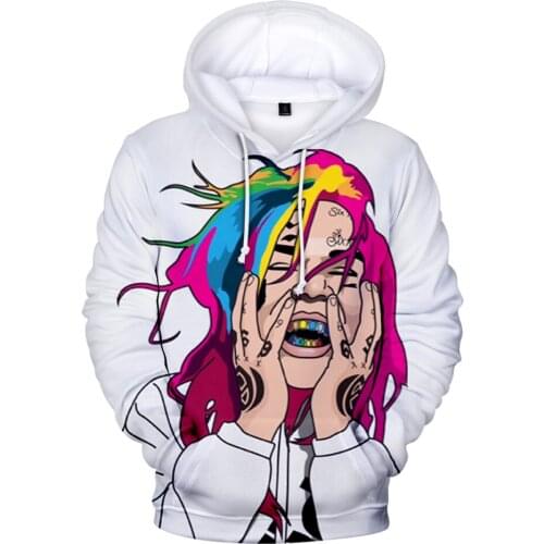 Hot 6IX9INE Hoodies sweatshirts 3D Print Men/women Sweatshirts Spring/autumn Hoodies 3D casual Funny Boys/girls Tops