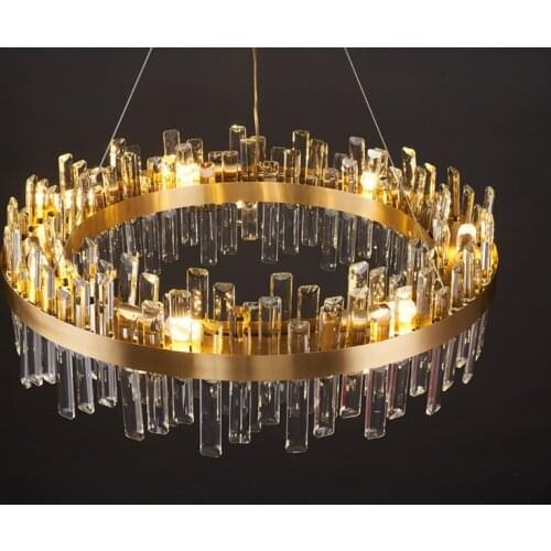 Crystal Round Oval Designer LED Chandelier Lighting Lustre Hanging Lamps Suspension Luminaire Lampen For Dinning Room