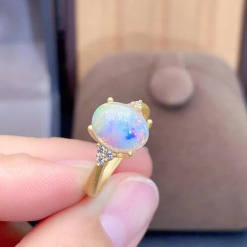 New Design The Best GiftFor your girl Friend Natural Real Opal Ring 925 sterling silver Fine jewelry Opal Ring
