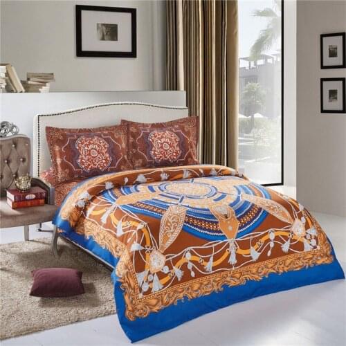 Bohemian Clock Bedding Set Duvet Cover Bed Sheet Pillow Cases Queen Size Bed Linen Set