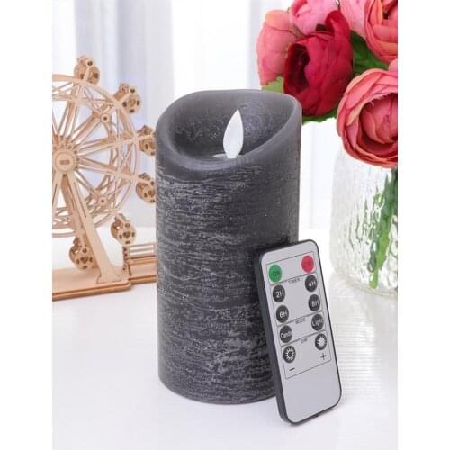 Creative LED Candle Lamp Simulation Light Electronic Waving for Party (Grey/ Black)