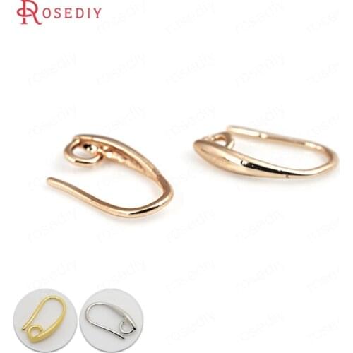12PCS 7x14MM 24K Champagne Gold Color Plated Brass Earrings Hooks High Quality Diy Jewelry Findings Accessories Wholesale