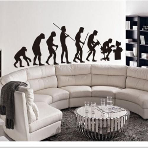 Wall Decal Human Evolution House Room Vinyl Decal Art DIY Wall Sticker Mural Living Room Parlour Wall Paper adesivo arvore S-42