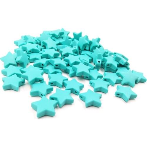 New 5Pcs/Pack Star Shape Silicone Beads Food Grade Teether Beads Baby Teething Chewable Cartoon Beads Dental Care Baby Teethers