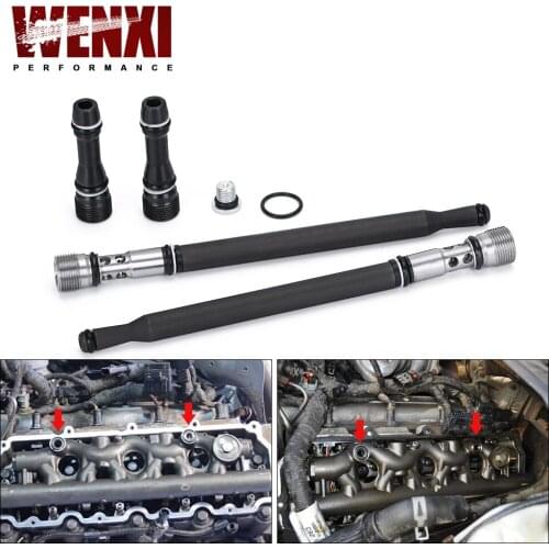 Oil Stand Pipe Dummy Plug Kit Fuel Supply Tube 6E7Z-9A332-A/B W302908 For 04-10 Ford F250 V8 6.0L Powerstroke Diesel