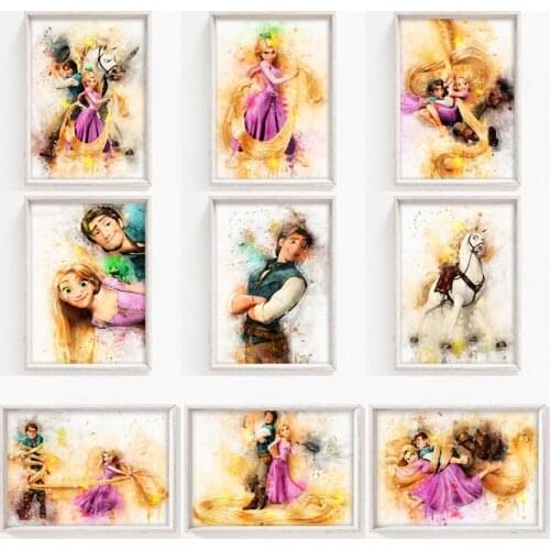 Disney Tangled Poster and Print Canvas Art Paintings Nursery Room Wall Art Picture for Living Room Cuadros Home Decoration