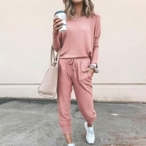 Casual Solid Outfits Womens Running Suit Hoodied Home Loose Sports Tracksuits Fashion Leisure Streetwear Suit Autumn