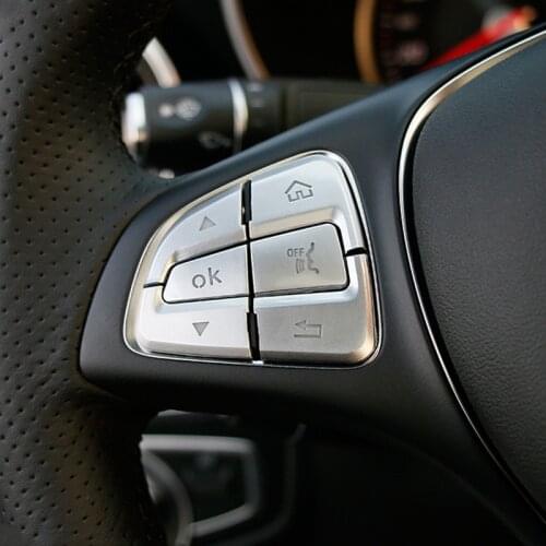Car Steering Wheel Buttons Sequins Decoration Stickers For Mercedes Benz C W205 GLC X253 V Class Interior Accessories