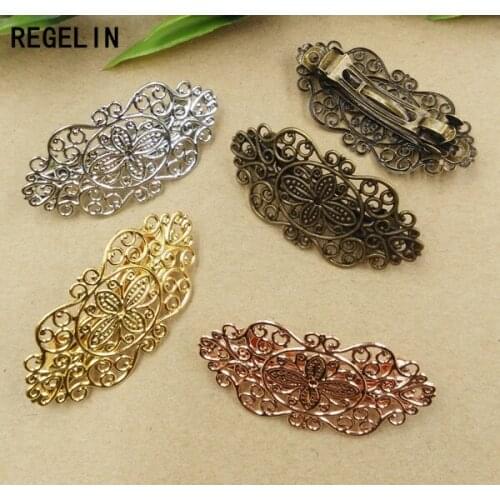 REGELIN Gold/Silver Plated Vintage Flower Hair Jewelry Charm Women Hairclip Benn Hairpins 5pcs/lot Hairclips Barrettes Hair Wear