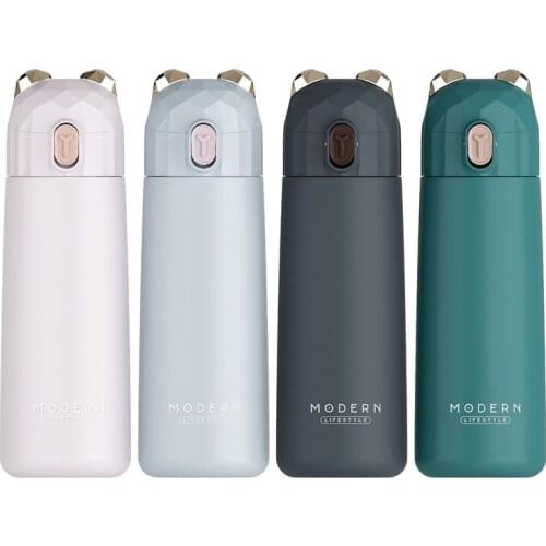 Modern Cute Bear Thermal Cup 304 Stainless Steel Tumbler Vacuum Flask Portable Water Thermos Bottle Travel Insulated Tea Cup