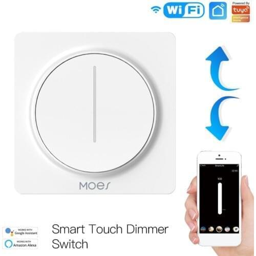 Tuya WiFi Smart Light Dimmer Switch 100-240V European Standard Touch/rotary Dimmer Switch APP Remote Control To Work With Alexa