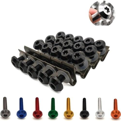 Universal Motorcycle Fairing Screws Fastener Clips Body Spring Bolts Kit For Yamaha SEROW 225 250 TTR 250 600 XT250 TRICKER